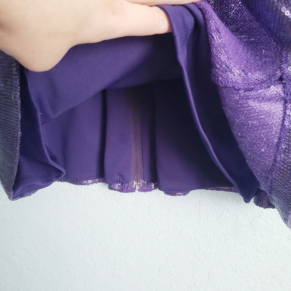 Tadashi Shoji Purple Sequin Cowl Neck Elegant Blouse - Picture 6 of 9